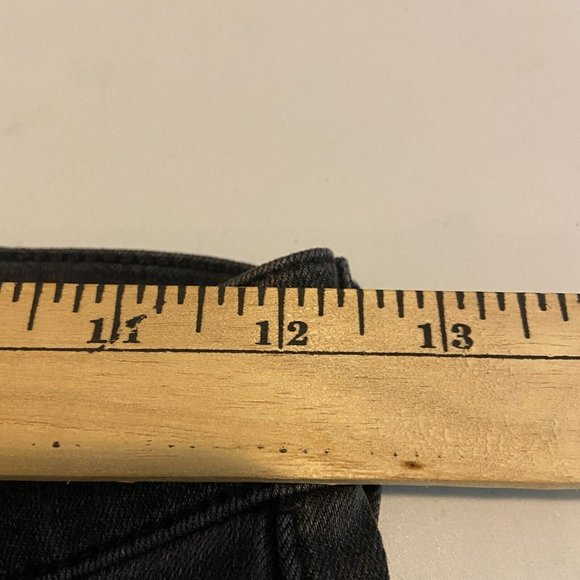 Madewell Roadtripper Skinny Jeans Womens 23 Black Distressed Fringe Raw Hem Pant - Picture 8 of 11